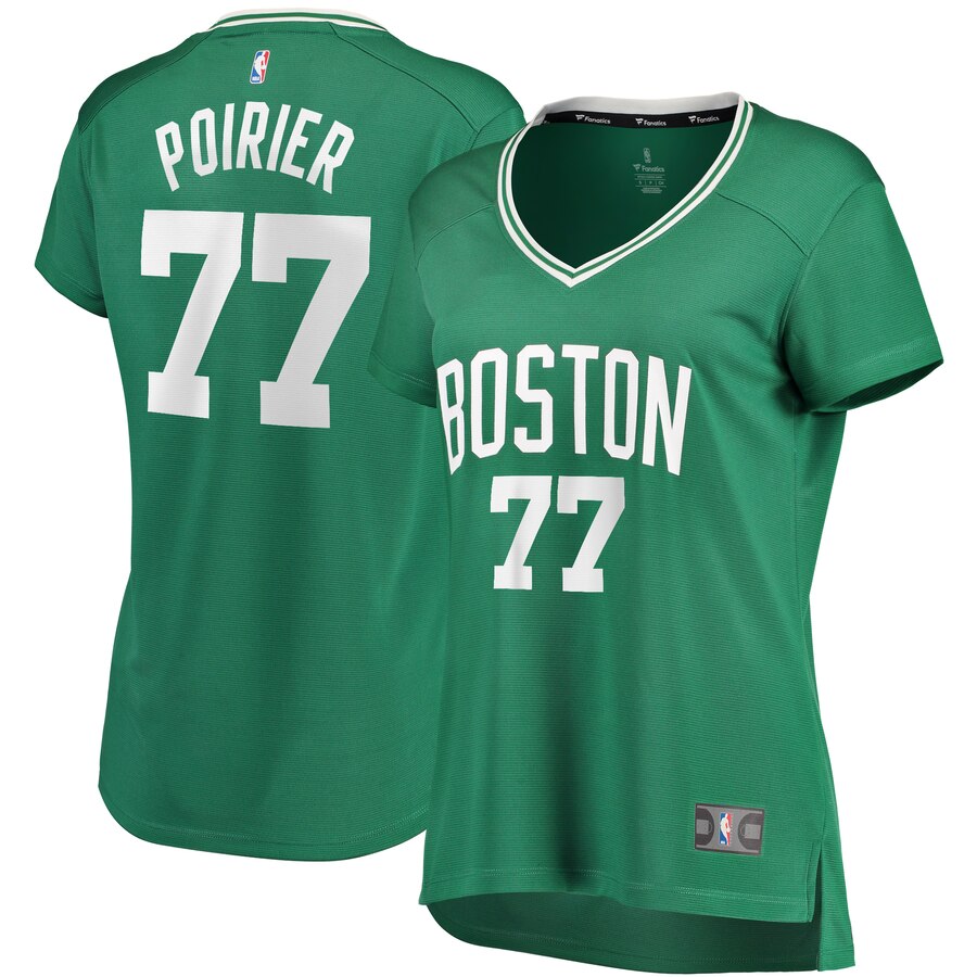 Women's Boston Celtics Vincent Poirier #77 Fast Break Fanatics Branded Icon Edition Player Green Jersey 2401YNJL